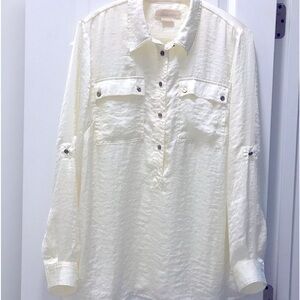 Michael Kors Crinkle Silk Top
